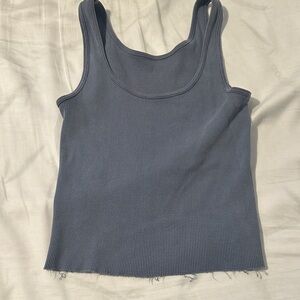 Brandy Melville Slate Blue Ribbed Tank Top